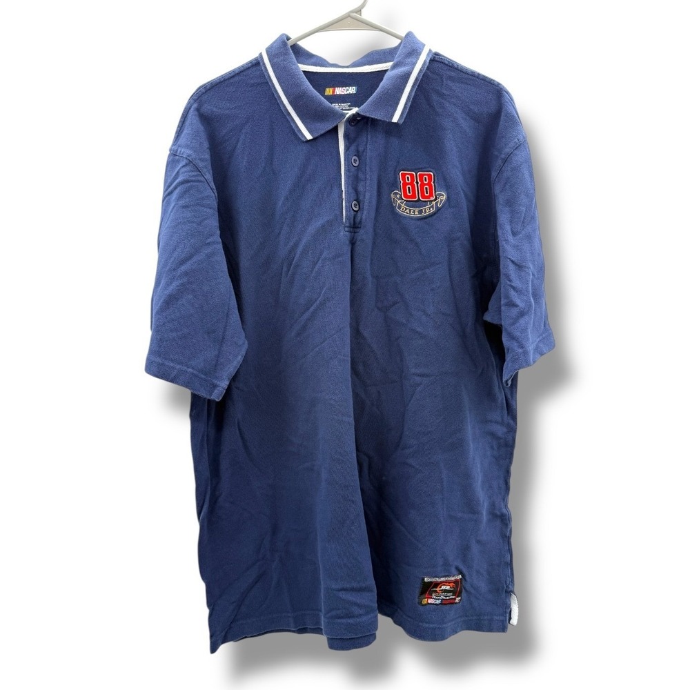 NASCAR Dale Earnhardt Jr 88 Polo Shirt Mens 2XL Blue Short Sleeve Racing Tee‎